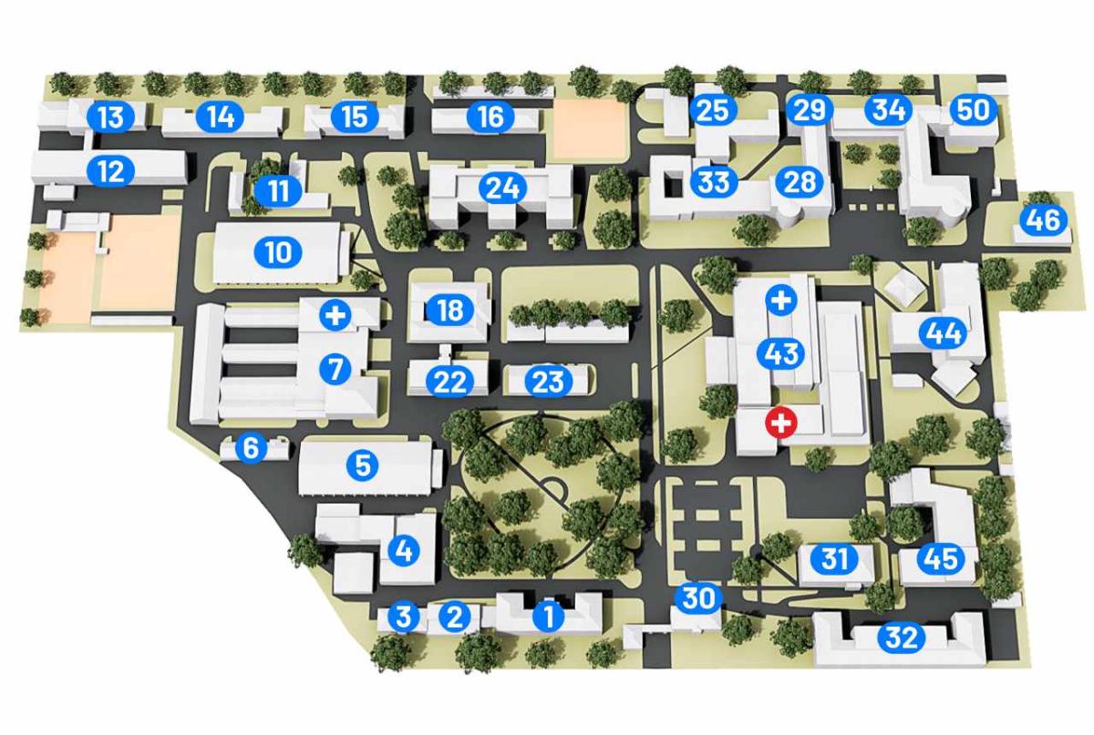 mapa VFU Brno